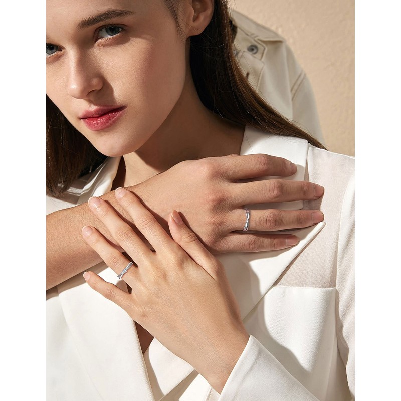 MIYEKI Pair Ring, Set of 2, Popular Sterling Silver Ring,