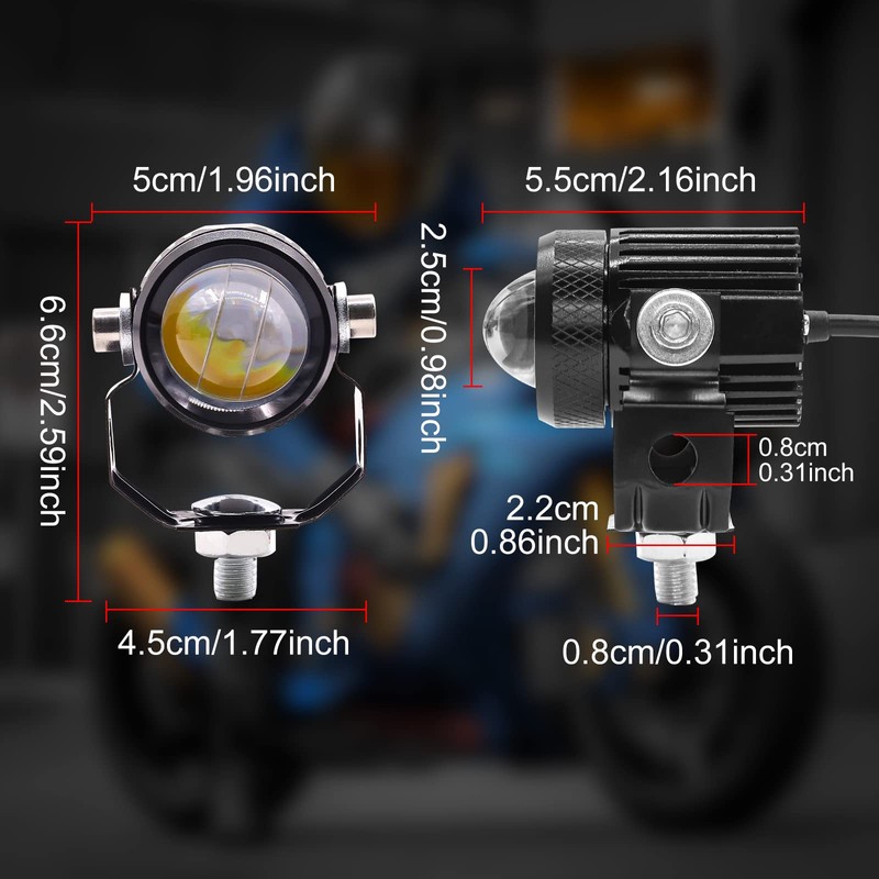 Ygmylandbb LED Motorcycle Fog Light, Spotlight, Headline, Auxiliary Light, Light