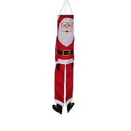 In the Breeze 5023 Lil' Santa Buddy Windsock-Hanging Christmas Decoration, 40 Inches
