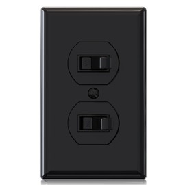 AIDA Single Pole Double Toggle Rocker Decorator Light Switch, 15 Amp Self-grounding Electrical Light Switches, Residential Grade, UL Listed (1 Pack, Glossy Black)