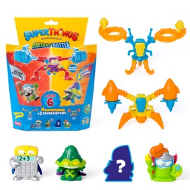Superthings Series Mutant Battle - Pack of 6, Includes 4 SuperThings (1 Silver Captain) and 2 Exoskeletons, 6 Pieces