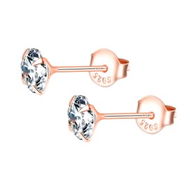 MOOFUN Cubic Zirconia Stud Earrings Silver 925 Women Girls: Hypoallergenic Cartilage Piercing Earrings for Multiple Ear Holes - Birthday Anniversary Party Gift for Her Mum Girlfriend Wife Daughter,