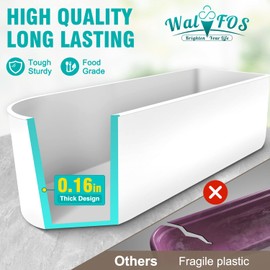 Walfos Ice Cream Containers - 1.6 Quart Each, Reusable Homemade Ice Cream Tubs with Silicone Lids, Stackable Freezer Storage Container for Yogurt, Sorbet, Gelato, Bonus 2 Bands, 12 Stickers, Set of 2