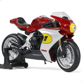 Risopen 1/12 Motorcycle Model Toy for MV Agusta Superveloce AGO Alloy Die-cast Motorcycle Model for Welly No Assembly Required Mini Racing Moto Collection Gift for Adult （Red）
