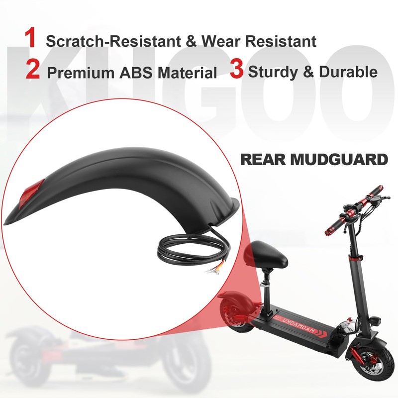 Yungeln Scooter Schutzbleche mit LED Rückleucht kompatibel für Kugoo M4&M4Pro