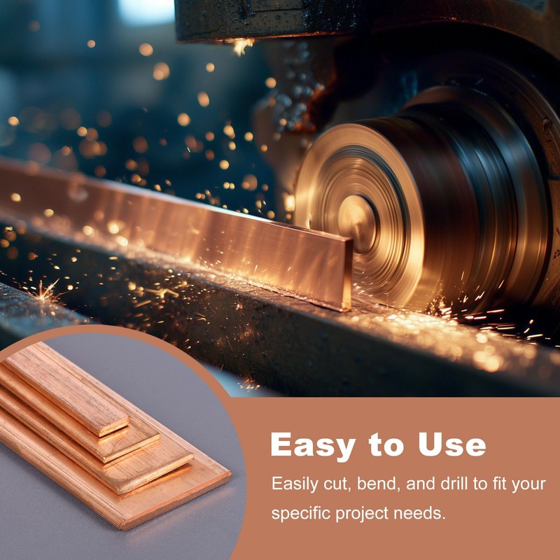 sourcing map 2 Pcs Copper Flat Bar, 1/16" x 3/16"