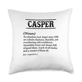 for Someone Named CASPER Casper-Name Definition | Funny Phrase-Customized Men's Throw Pillow, 18x18, Multicolor