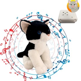 Toys Wonderland Salt N Pepper Cat 16" Stuffed Toy with Pre-Recorded Cat Sound - Cute Plush Toy