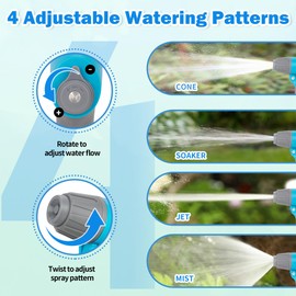 AUTOMAN AUTOMAN Garden Hose Nozzle, 4 Adjustable Patterns Hose Sprayer, Heavy Duty High Pressure Water Hose Nozzle for Pets Bathing and Cleaning, Car Washing, Watering Plants in Lawn and Garden & Outdoor Fun.