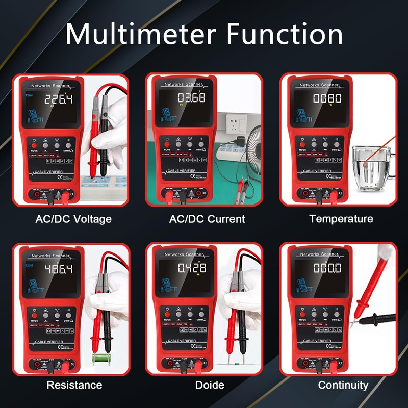 Network Cable Tester Wire Tracker Tone Generator Ethernet Tester Multimeter