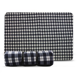 Albert Austin Picnic Blanket Portable Extra Large Beach Blanket Water Resistant Backing Outdoor Blanket 195x150cm Beach Rug with Handle Compact Picnic Rug for Travel Camping Park Hiking (Blue)