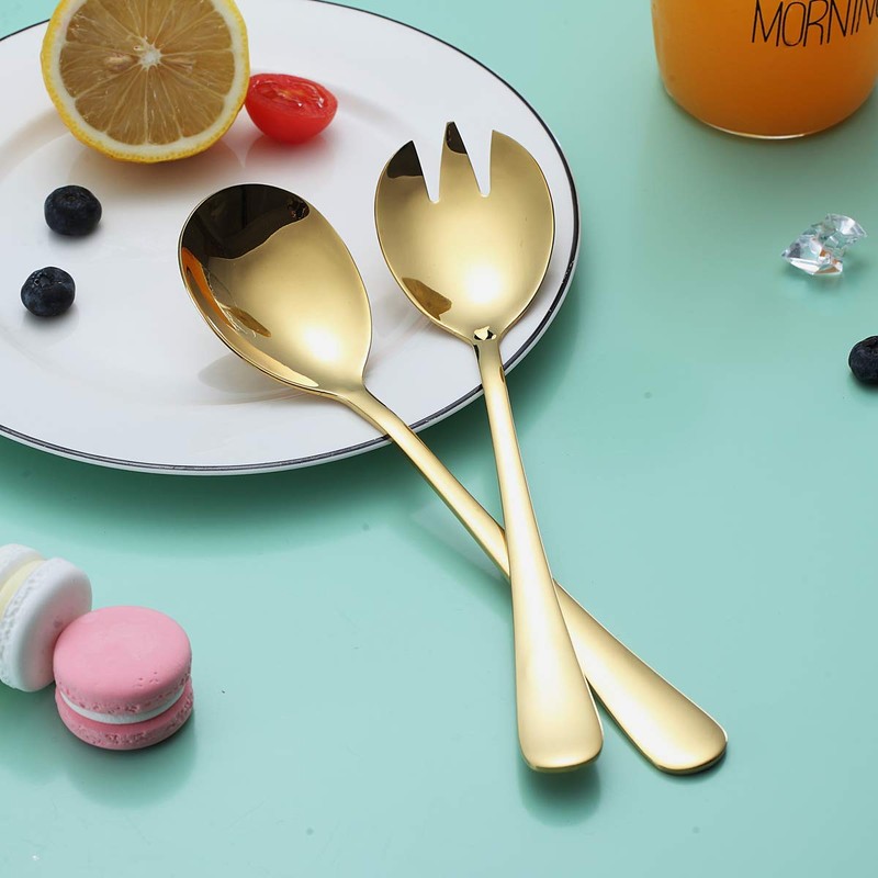 Berglander Gold Salad Server Set, Stainless Steel Salad Serving Set