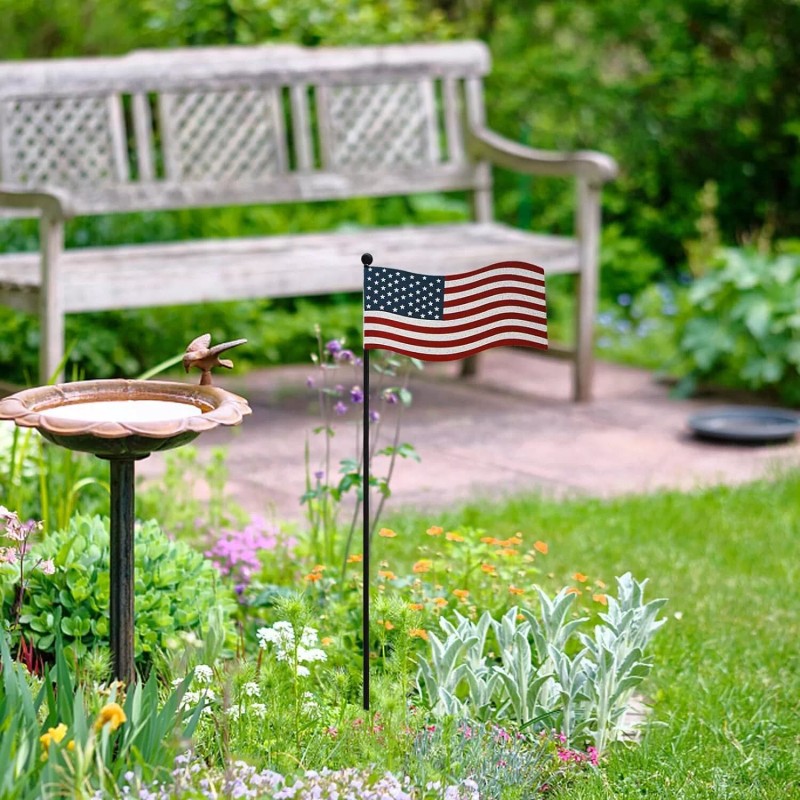 YK Decor Patriotic Garden Stake Rustic Metal American Glory Flag