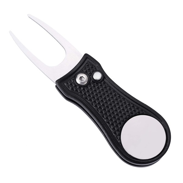 Mile High Life All-Metal Foldable Golf Divot Tool with Pop-up