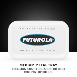 Futurola Metal Tray: Medium 10.75 x 7 x 1.13 inches, White - Multi-Purpose, Durable Surface for Crafting, Organizing, and Display - Sophisticated Design for Modern Enthusiasts