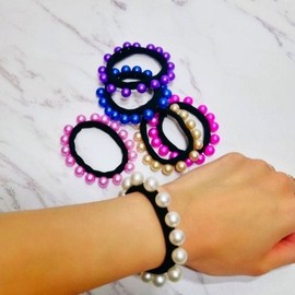 Ponytail Tie, Women's Hair Tie, Pretty Hair Tie, Pearl Decoration Dale (WFIZU6Q) / 포니테일끈 여자머리끈 이쁜머리끈 진주장식 데일 (WFIZU6Q)