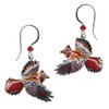 Bamboo Luxury Cardinal Cloisonne Wire Earrings