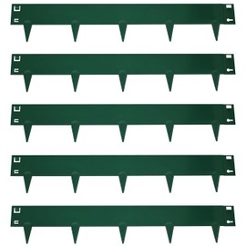 Sunnydaze 16-Foot Metal Landscape Edging Border - 5-Pack of 42 x 7 Inch Steel Garden Edging - Green