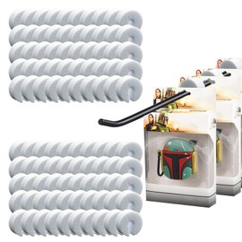 300 PCS Peg Hook Stoppers, Inventory Control Clips for 1/4 Pegboard Hooks and Slatwall Hooks, White Round Foam Pegboard Peg Locks for Retail, Peg Hook Stoppers on Peg Board and Wall Slat Panels
