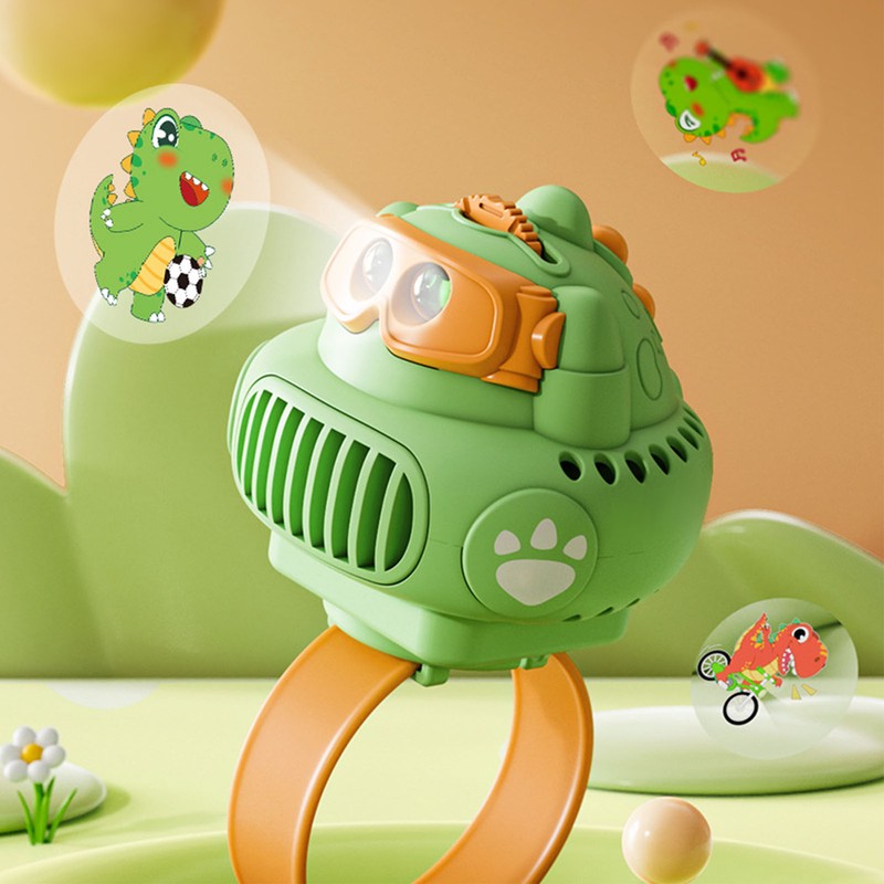 Dinosaur Projection Watch Fan Small Cartoon 3 Wind Speed Fan