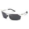 FEISEDY Sports Sunglasses, Men's Polarized Sunglasses, Alloy, Ultra Lightweight for Driving, Bicycling, Fishing, UV Glasses, silver frame grey piece