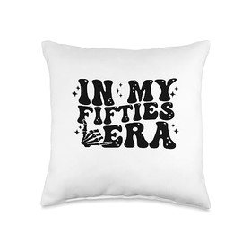Nad-Birthday In My Fifties Era 50'S Birthday Groovy Throw Pillow, 16x16, Multicolor