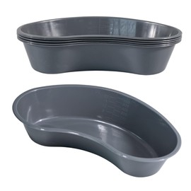 Vakly Graduated Emesis Basins 700 mL [Pack of 5] – Kidney Shaped Plastic Vomit Bowl, Basin Tray for Medical Instruments, Dental, Oral Hygiene & Ear Irrigation Use – Durable, Reusable, Easy to Clean