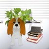 strolfay Brown King Cavalier Dog Planter Plant Pots,Cute Garden Dog
