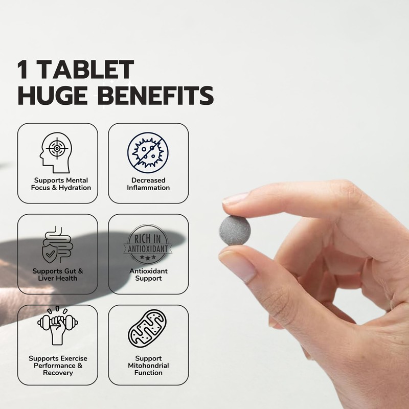 Hydrogen Water 60 Tablets, 12 PPM H2 Molecular Hydrogen for