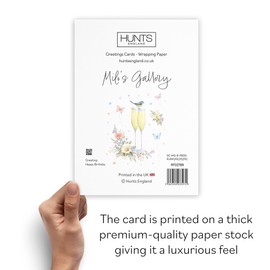 Hunts England - 80th Sister In Law Champagne Flutes Birthday Card - Luxury Gold Foil - Milo's Gallery - Age 80 Butterflies, Hearts, Flowers Pretty Birthday Card For Sister-in-Law - A5 Size