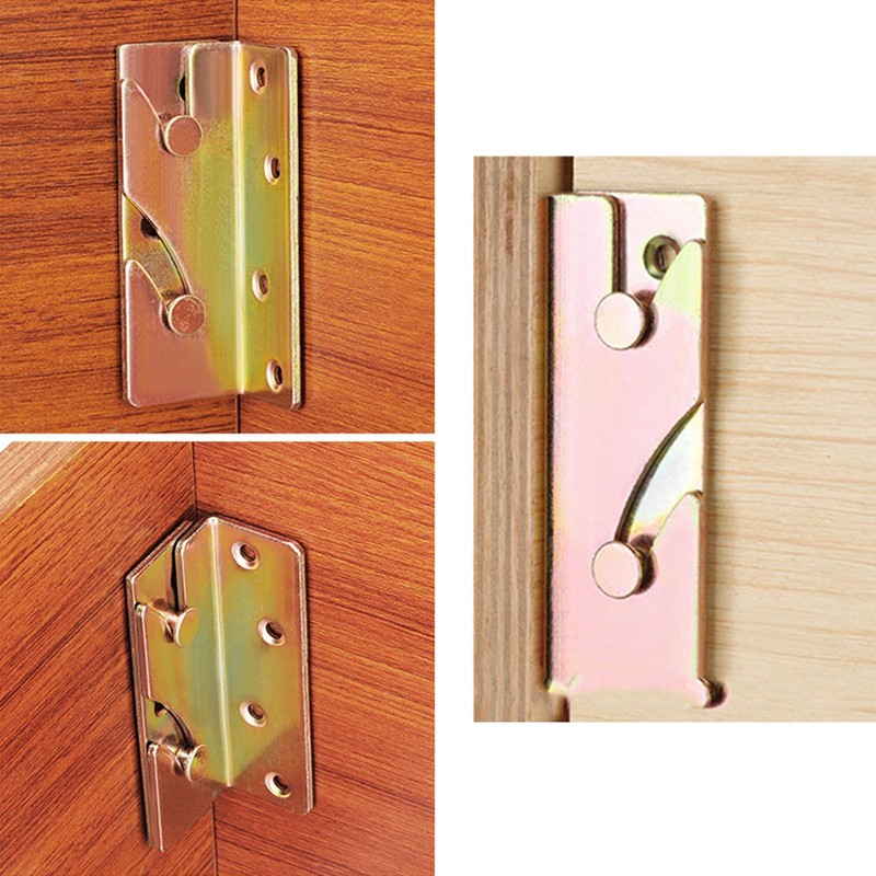 Wmzjnljy 4pcs Bed Brackets Corner Heavy Duty Non-Mortise Bed Hinges