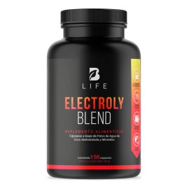 Electrolitos Con Polvo De Agua De Coco 150 Capsulas. Electroly Blend. B Life