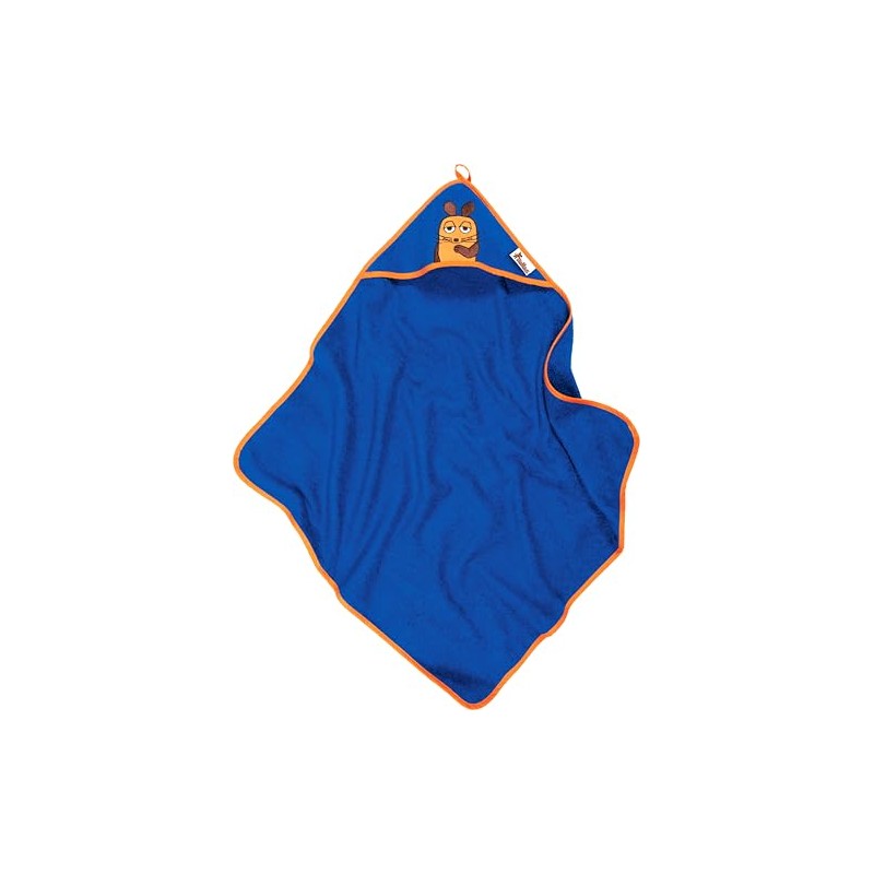 Playshoes Boy's Frottee-kapuzentuch die Maus Bathrobe, Blue (Navy), One Size
