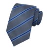 Mens Repp Soft Grey Blue Silk Ties Fine Stripe Self