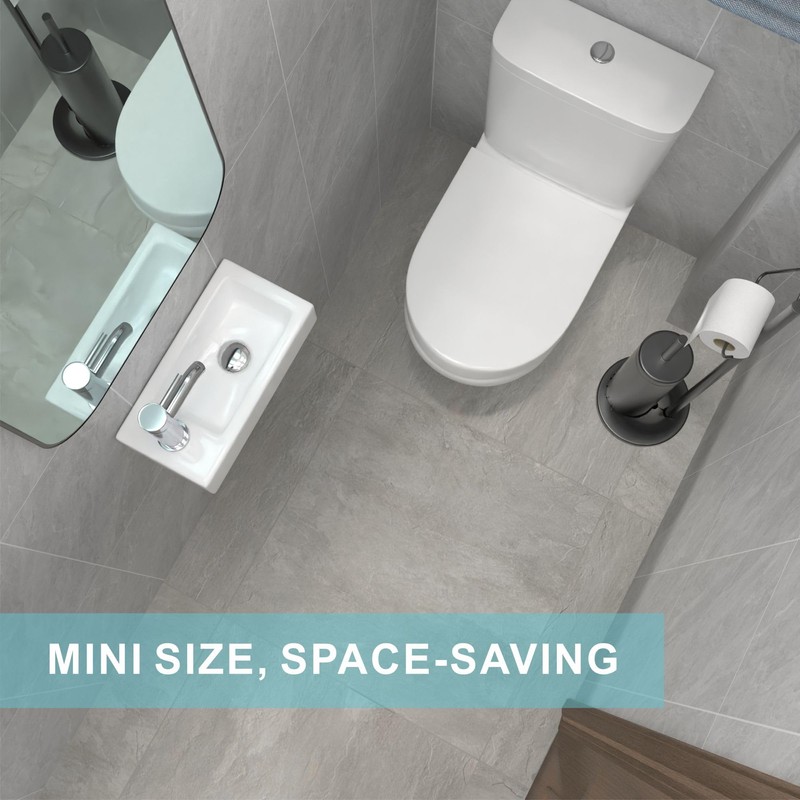 J-FAMILY 14.5'' x 7'' Small Wall Mount Sink Rectangle Porcelain
