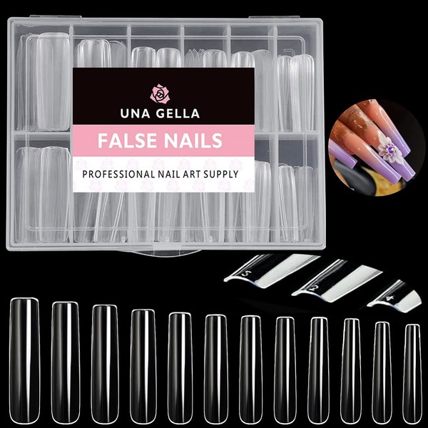UNA GELLA Full Cover Nail Tips Square Gel Nails 120