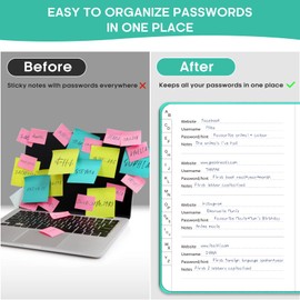 Taja Password Keeper Book with Alphabetical Tabs, Small Password Books for Seniors, Password Notebook for Internet Website Address Log in Detail, Password Logbook to Help You Stay Organized - Aquamarine