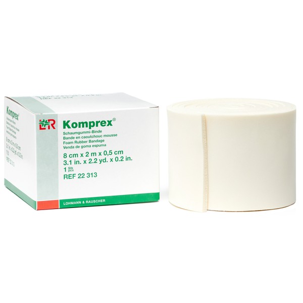 Lohmann & Rauscher Komprex Foam Rubber Roll, 5 mm Thick Roll of Foam Padding for Compression Wrapping, 8 cm Wide x 2 m Long