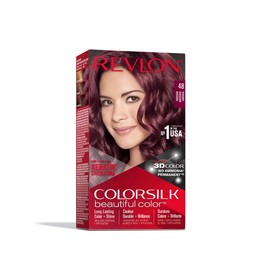 REVLON Colorsilk Beautiful Color Permanent Hair Color with 3D Gel Technology Keratin 100 Gray Coverage Hair Dye, 48 Burgundy, 1 Count