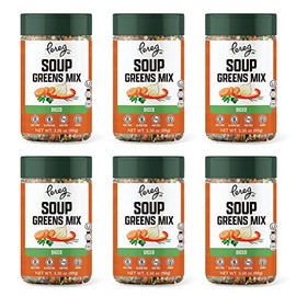 Pereg Dried Soup Greens Mix - Diced - (3.5 Oz x 6 Pack) - Soup Greens Dehydrated Potato, Carrot, Onions, Parsley & Bell Pepper - Non GMO & Vegan - Perfect For Soup And Stews Dishes