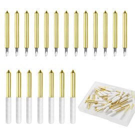 PHITUODA 40 Pcs Premium Fine Point Blade Replacement with Storage Box, Cutting Blades Compatible with ExploreAir/Air 2/Air 3/Maker/Maker 3/Expression Cutting Machines, Gold
