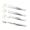 4-Piece Tweezers Set - Professional Stainless Steel Self Locking Hobby