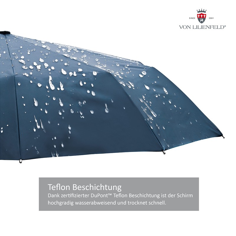 von Lilienfeld® Windproof Teflon Coated Folding Umbrella Windproof Windproof Automatic