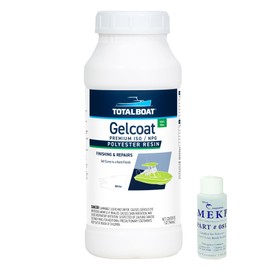 TotalBoat Marine Gelcoat for Boat Building, Repair and Composite Coatings (White, Quart with Wax)