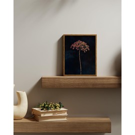 VIYYIEA Framed Canvas Wall Art, Dried Flowers Wall Art for Living Room, Plant Oil Painting Picture, Vintage Home Decor, Bathroom Wall Decor -【Queen Anne's Lace】-(10L x 8W)