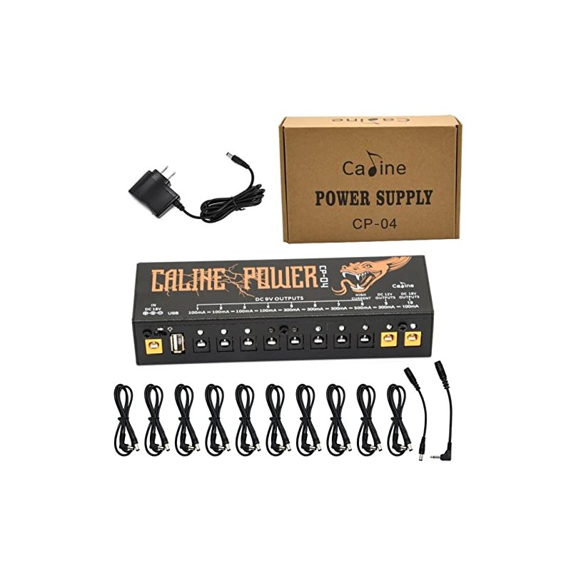 Caline CP-04 Guitar Pedal Power Supply 10 DC Outputs for