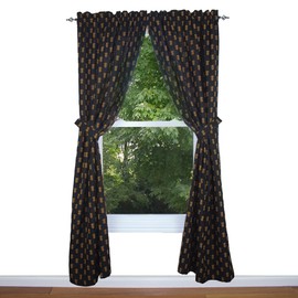 Home Collections by Raghu Pineapple Town Black Drapery Panels 84''x86'' by Raghu (P8660011)