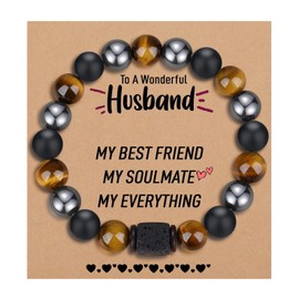 TONY & SANDY Husband Gifts, Husband Stocking Stuffers Christmas Anniversary Fathers' Day Gifts for Husband Birthday Gift Ideas To My Husband Bracelet Wedding Present Men Who Has Everything