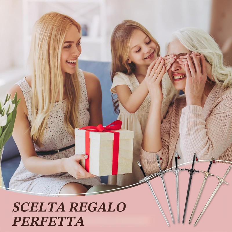 6 pezzi fermagli per capelli spada in stile cinese bacchette