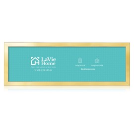 LaVie Home 12x36 Picture Frame Gold, Panoramic Picture Frame for Wall Decoration, Classic Gold Minimalist Style Suitable for Decorating Houses, Offices, Hotels（1 Pack）